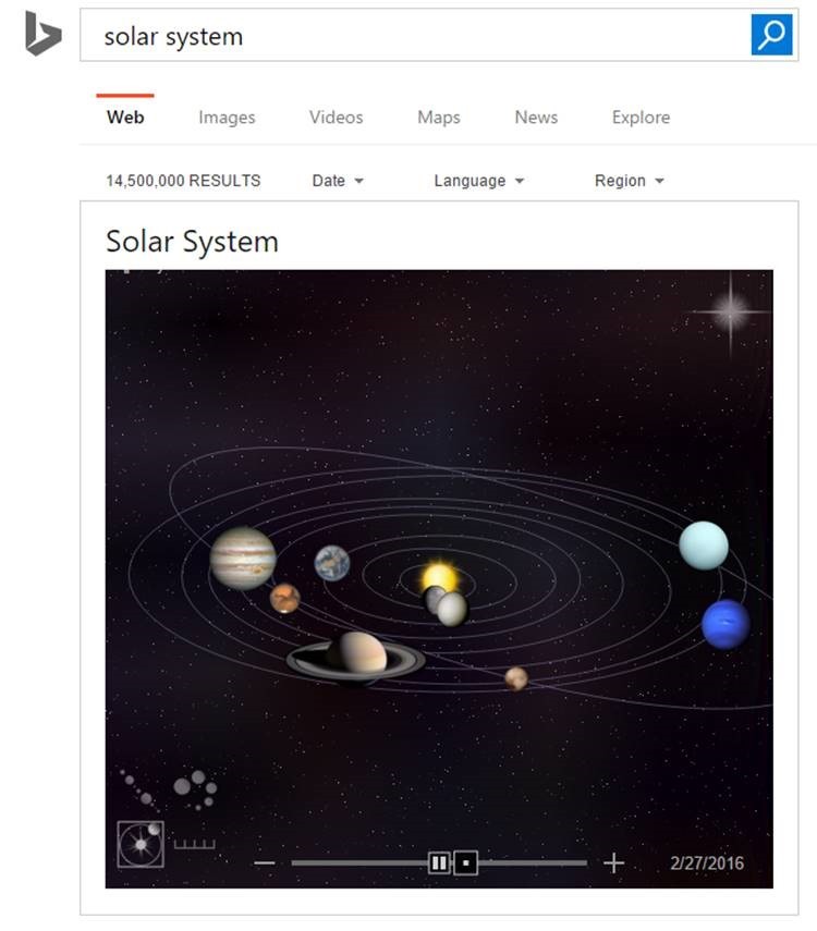 bing SolarSystem